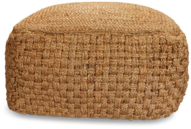 Hari Light Brown Square Accent Pouf