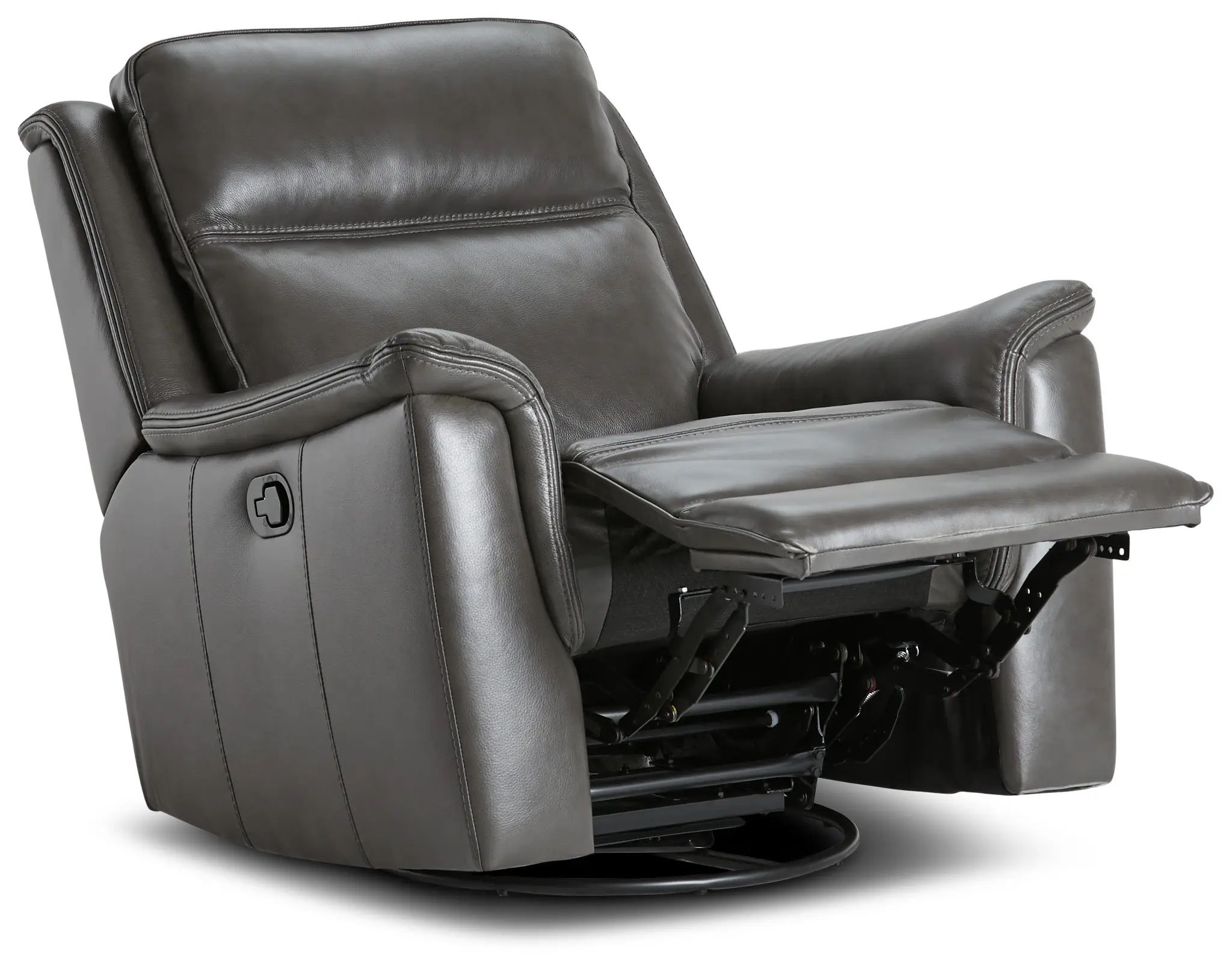 Aiden Dark Gray Leather Swivel Glider Recliner Aiden Dark Gray Leather Swivel Glider Recliner