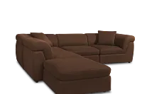 Aria Dark Brown Micro 5pc Bumper Sectional