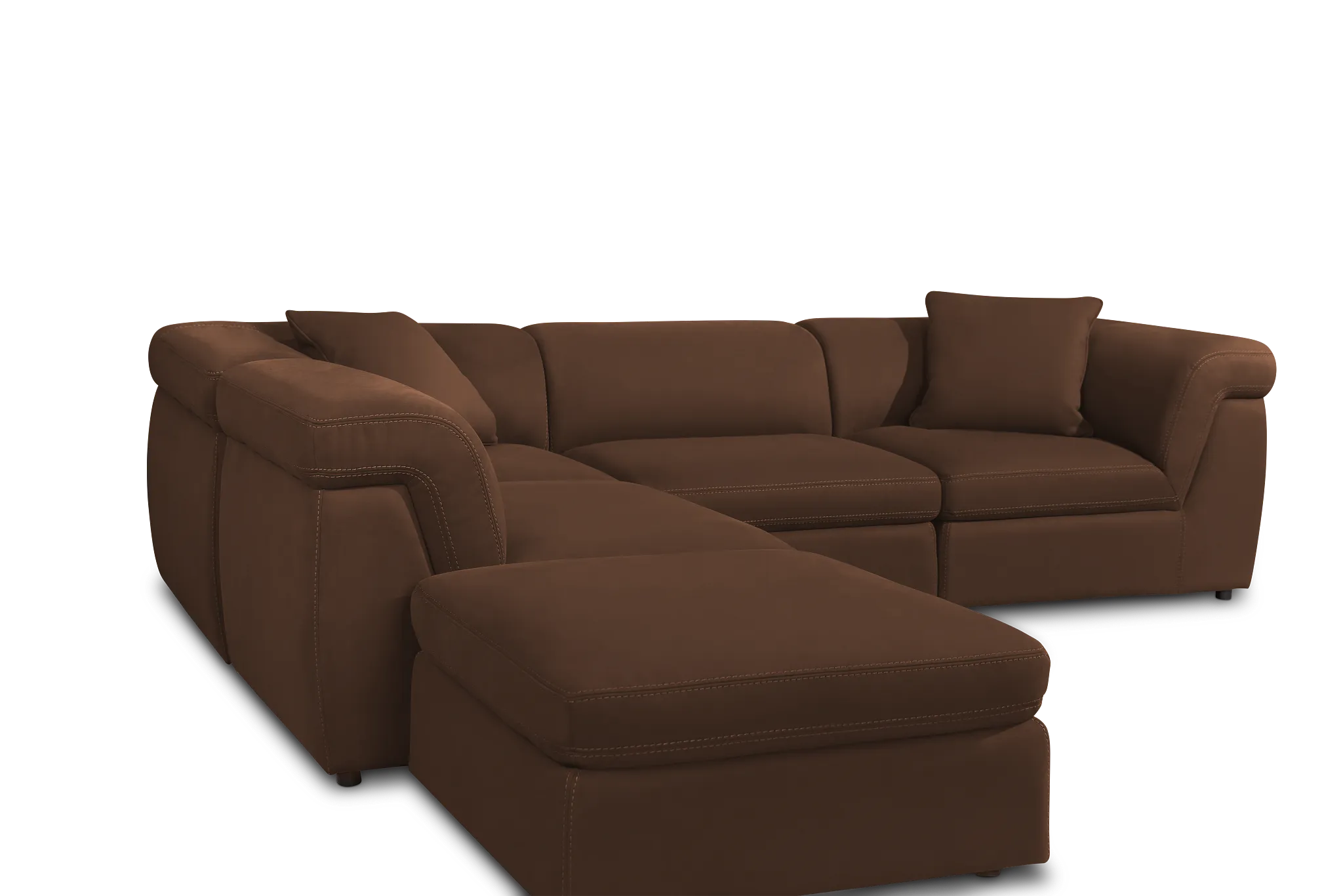 Aria Dark Brown Micro 5pc Bumper Sectional