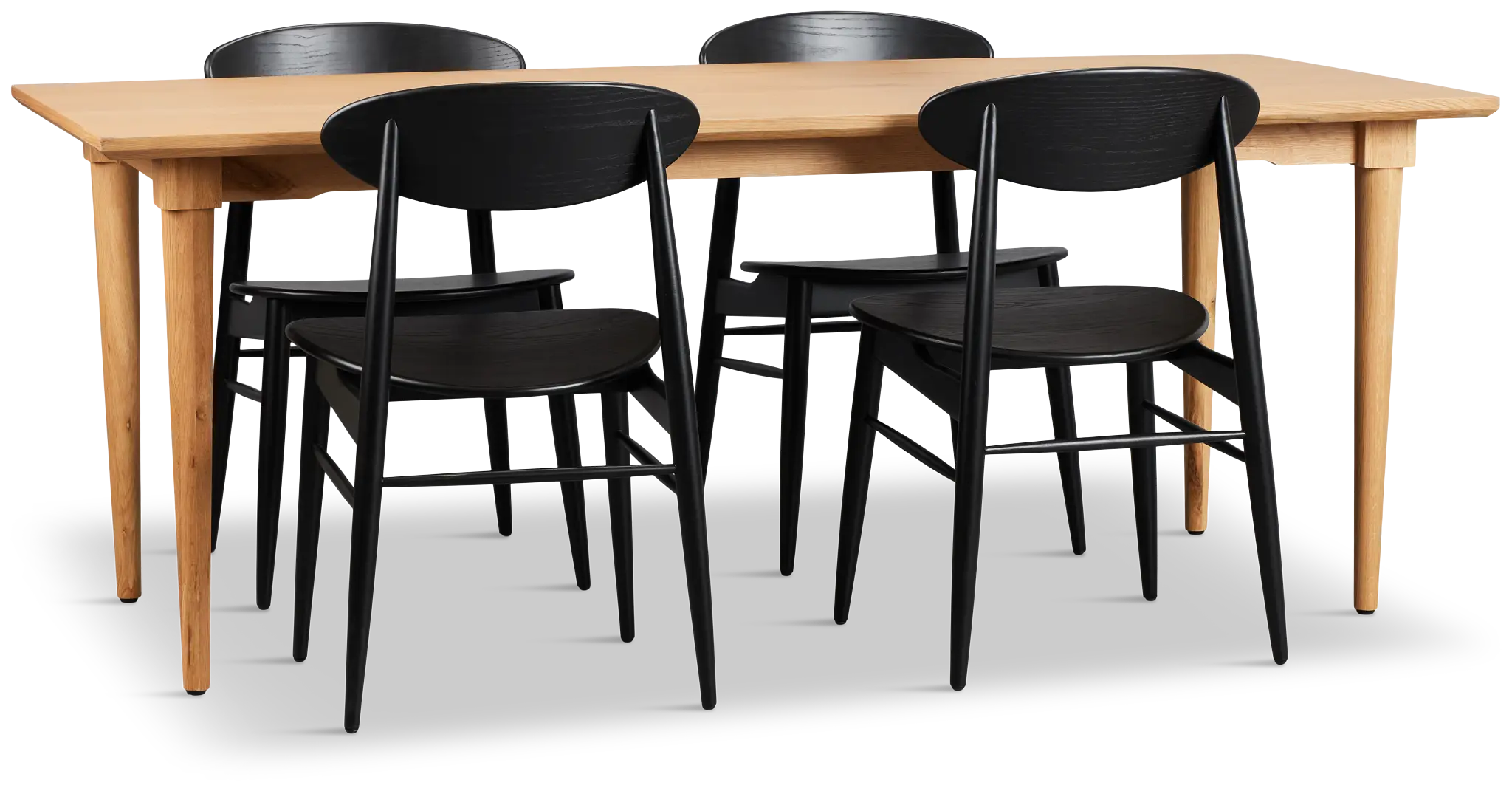Stockton Light Tone Rect Table & 4 Wood Chairs Stockton Light Tone Rect Table & 4 Wood Chairs