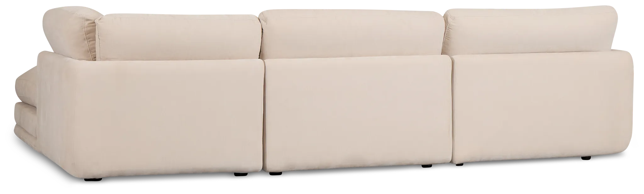 Jules Ivory Velvet 4-piece Right Facing Bumper Sectional