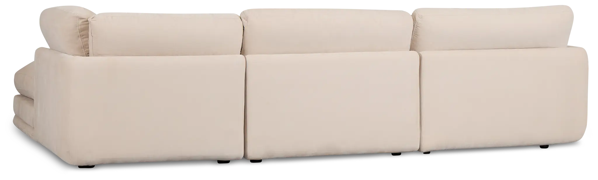 Jules Ivory Velvet 4-piece Right Facing Bumper Sectional Jules Ivory Velvet 4-piece Right Facing Bumper Sectional