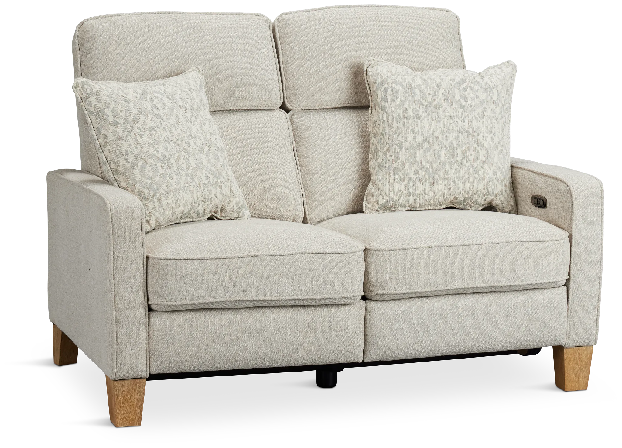 Bayside Light Beige Fabric Power Reclining Loveseat