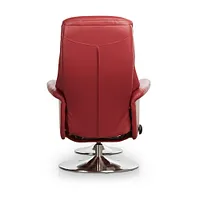 Evans Red Micro Recliner & Ottoman