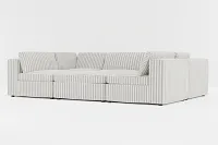 Destin Sea Lane Dark Gray Fabric 6-piece Pit Sectional
