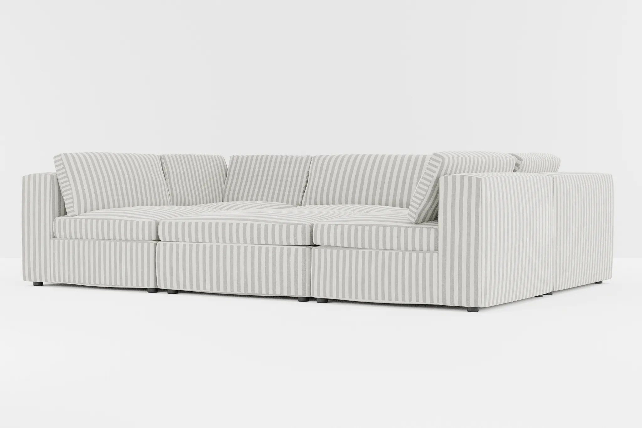 Destin Sea Lane Dark Gray Fabric 6-piece Pit Sectional