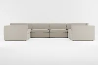 Destin Elevation Khaki Fabric 8-piece Modular Sectional