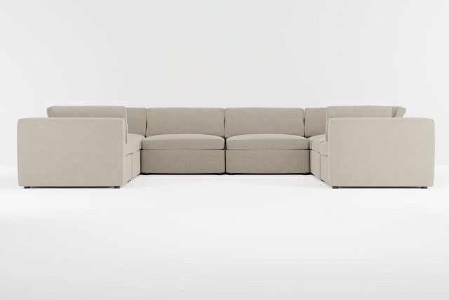 Destin Elevation Khaki Fabric 8-piece Modular Sectional