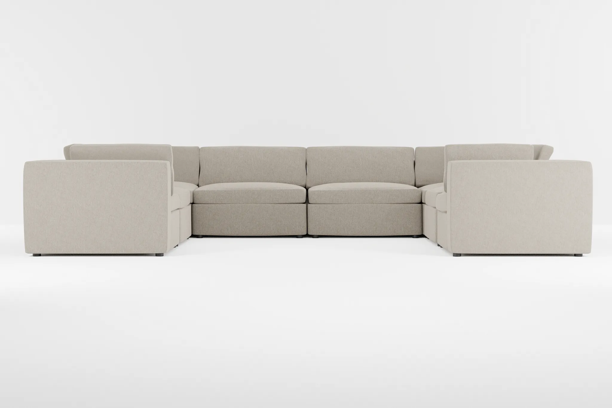 Destin Elevation Khaki Fabric 8-piece Modular Sectional