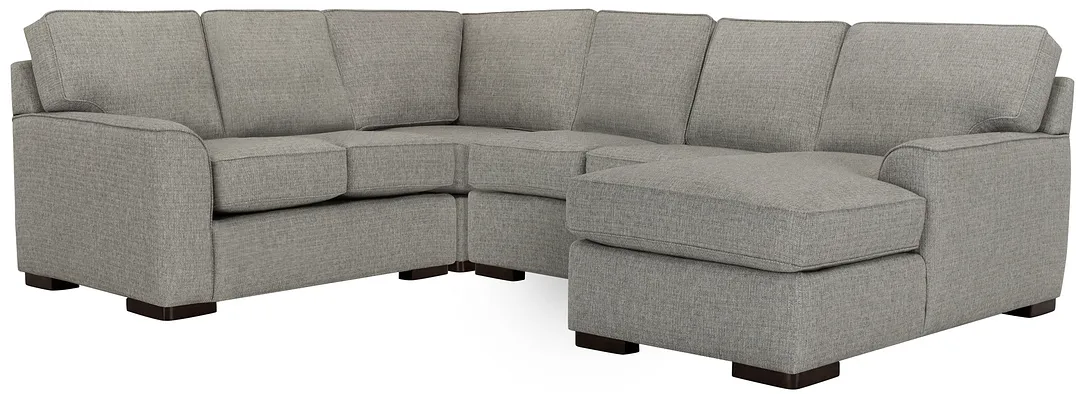 Austin Gray Fabric Medium Right Chaise Sectional