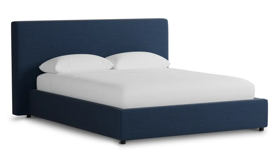 Grayton Peyton Dark Blue 44" Upholstered Platform Bed