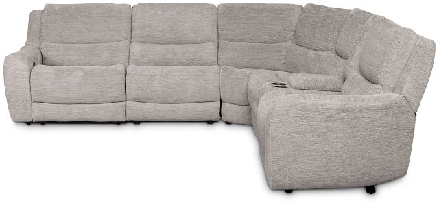 Bennett Gray Fabric Medium Dual Power 2-arm Reclining Sectional