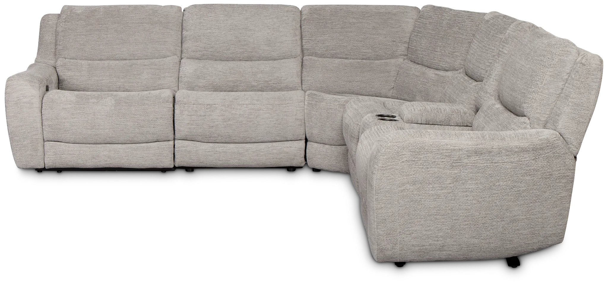 Bennett Gray Fabric Medium Dual Power 2-arm Reclining Sectional