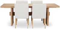Park Ridge Light Tone Trestle Rectangular Table & 4 Upholstered Chairs