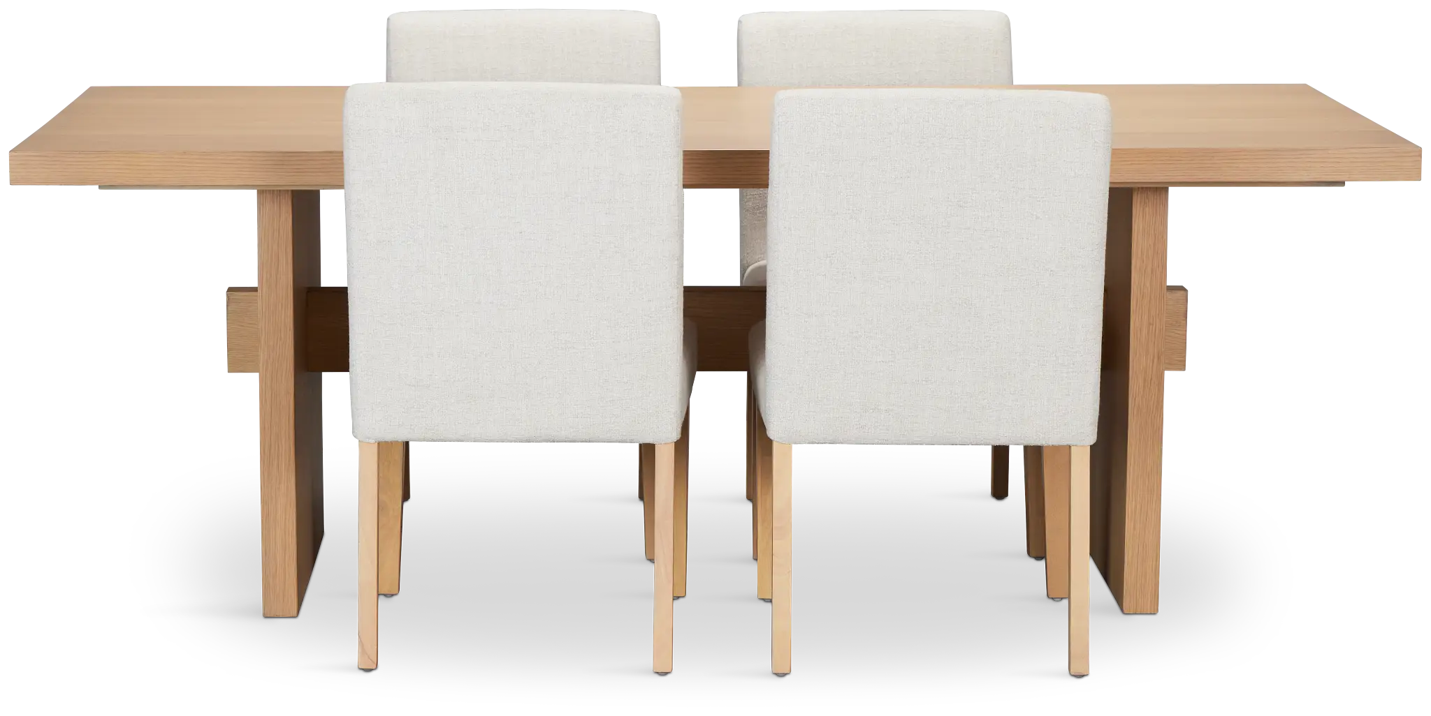 Park Ridge Light Tone Trestle Rectangular Table & 4 Upholstered Chairs Park Ridge Light Tone Trestle Rectangular Table & 4 Upholstered Chairs