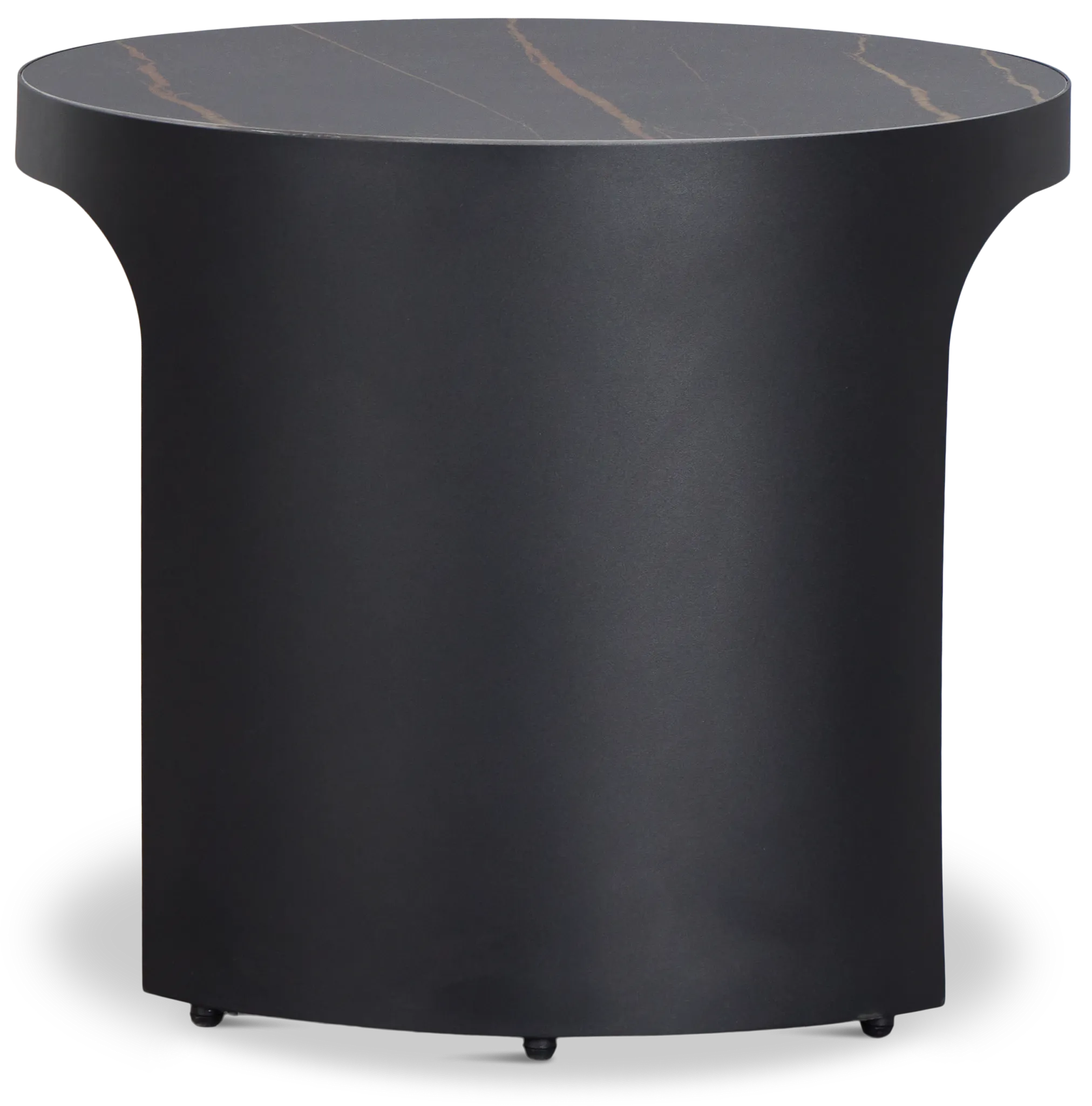 Abel Black Round End Table