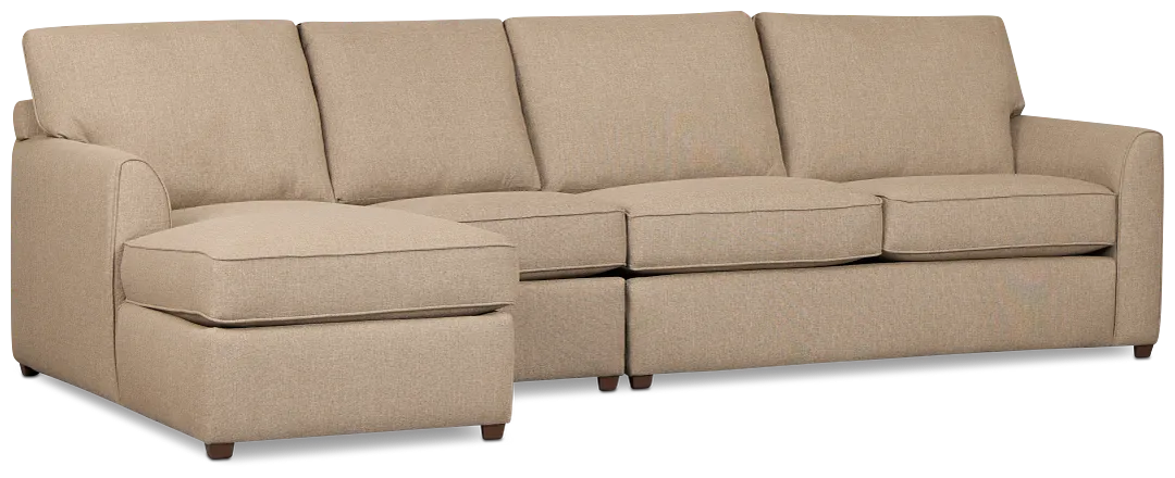 Tate Brown Fabric Small Left Chaise Sectional