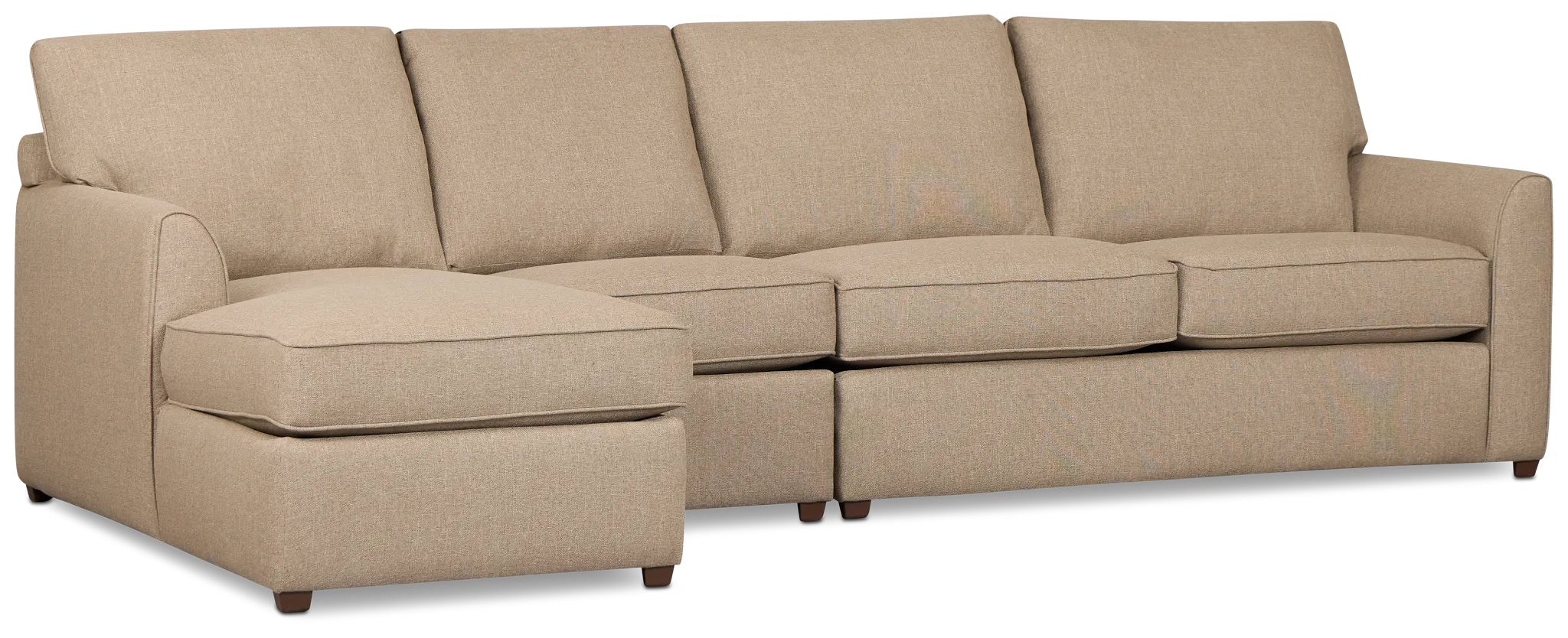 Tate Brown Fabric Small Left Chaise Sectional