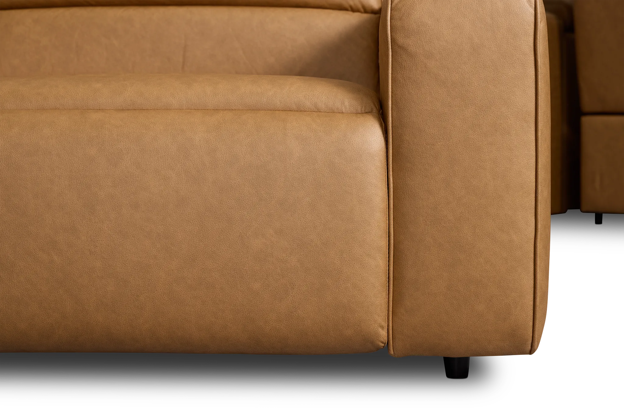 Sawyer Light Brown Micro Medium Triple Power 2-arm Sectional