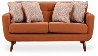 Raya Orange Fabric Loveseat
