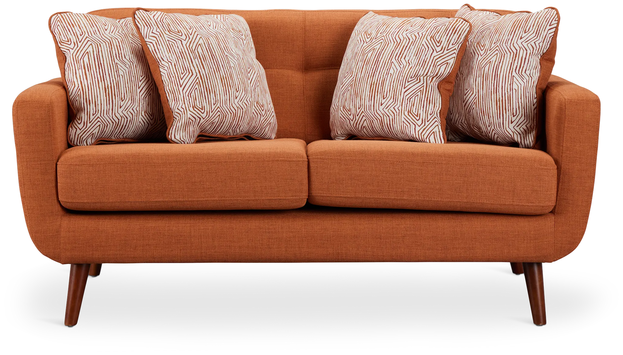 Raya Orange Fabric Loveseat