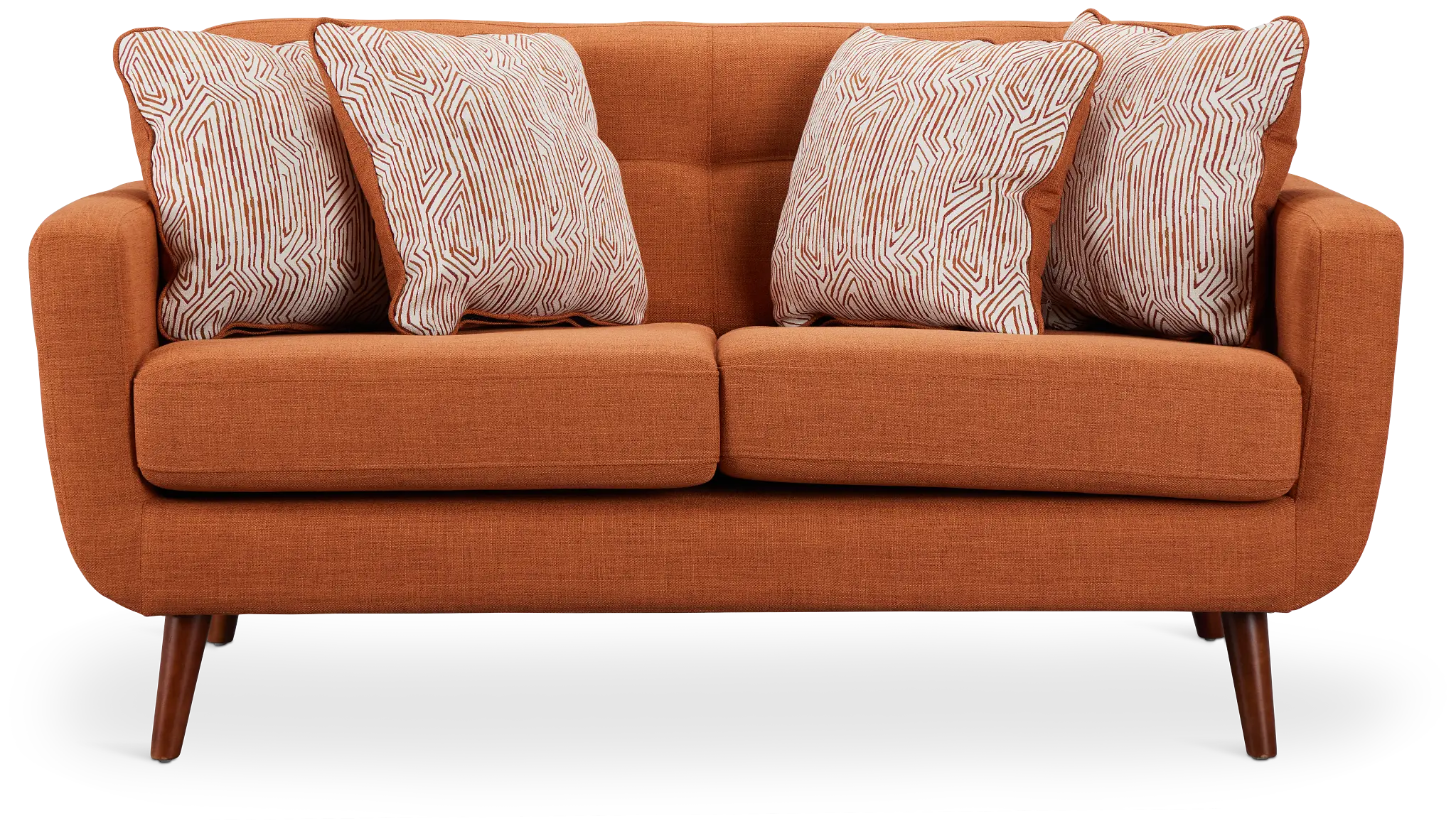 Raya Orange Fabric Loveseat Raya Orange Fabric Loveseat