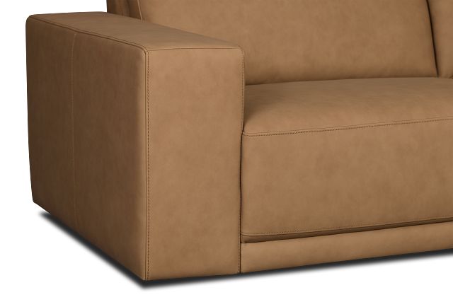 Kellan Light Brown Leather Small Two-arm Sectional