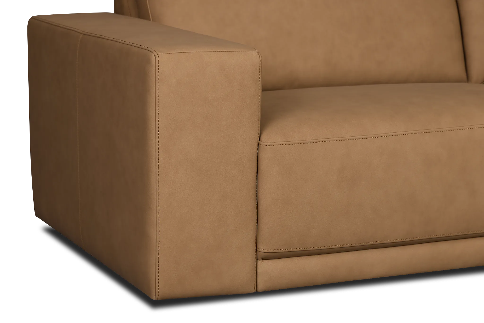 Kellan Light Brown Leather Small Two-arm Sectional