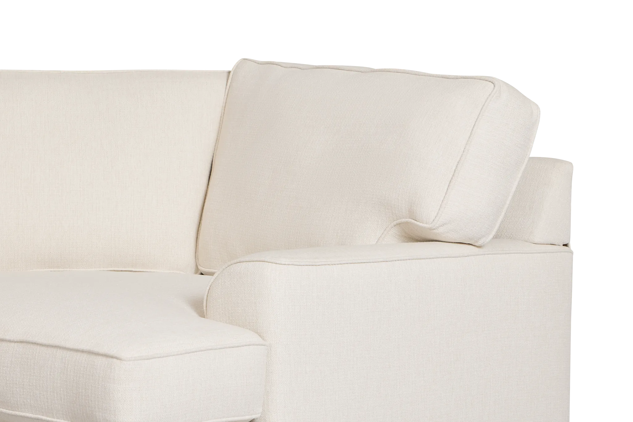 Sinclair Light Beige Fabric Medium Right Facing Cuddler Sectional