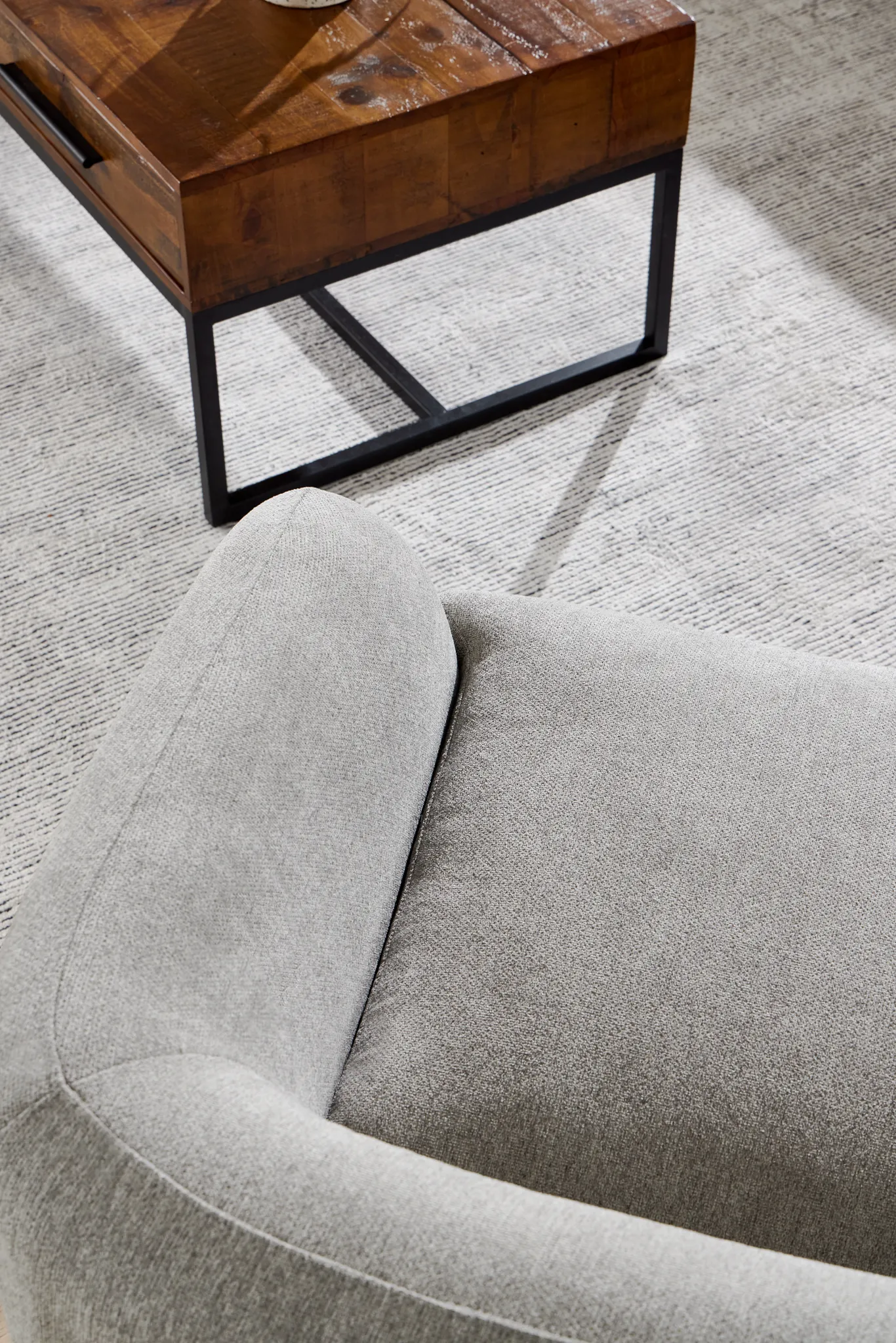 Aubrey Light Gray Fabric Accent Chair