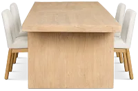 Salida Light Tone Rect Table & 4 Upholstered Chairs