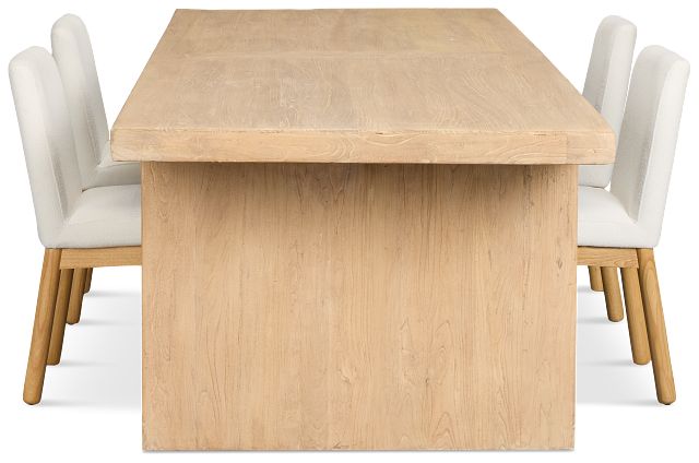 Salida Light Tone Rect Table & 4 Upholstered Chairs