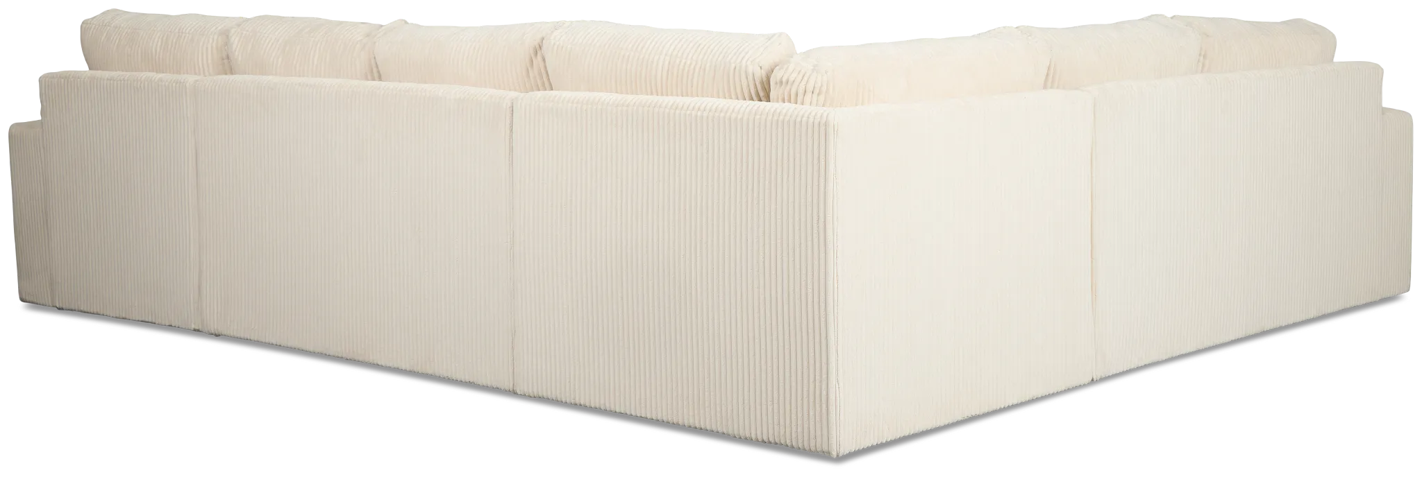 Charlie Ivory Fabric Medium Right Chaise Sectional