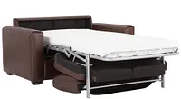 Lane Medium Brown Lthr/vinyl Memory Foam Sleeper