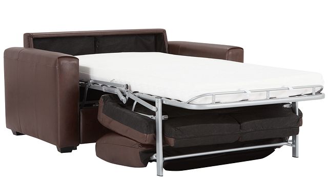 Lane Medium Brown Lthr/vinyl Memory Foam Sleeper