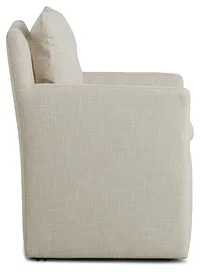Auden Light Beige Castored Upholstered Arm Chair