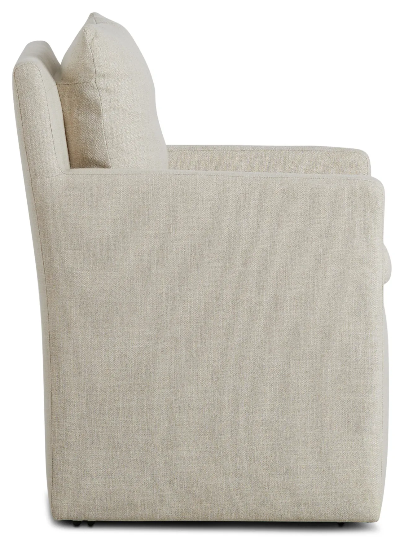 Auden Light Beige Castored Upholstered Arm Chair