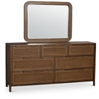 Pacific Mid Tone 7-drawer Dresser & Mirror