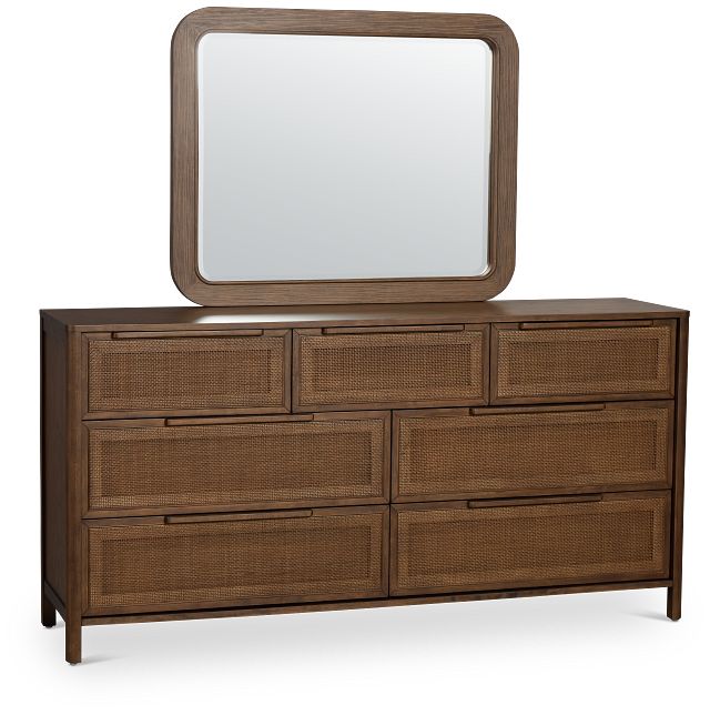 Pacific Mid Tone 7-drawer Dresser & Mirror