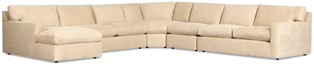 Hudson Beige Fabric Large Left Chaise Wedge Sectional Hudson Beige Fabric Large Left Chaise Wedge Sectional