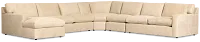 Hudson Beige Fabric Large Left Chaise Wedge Sectional