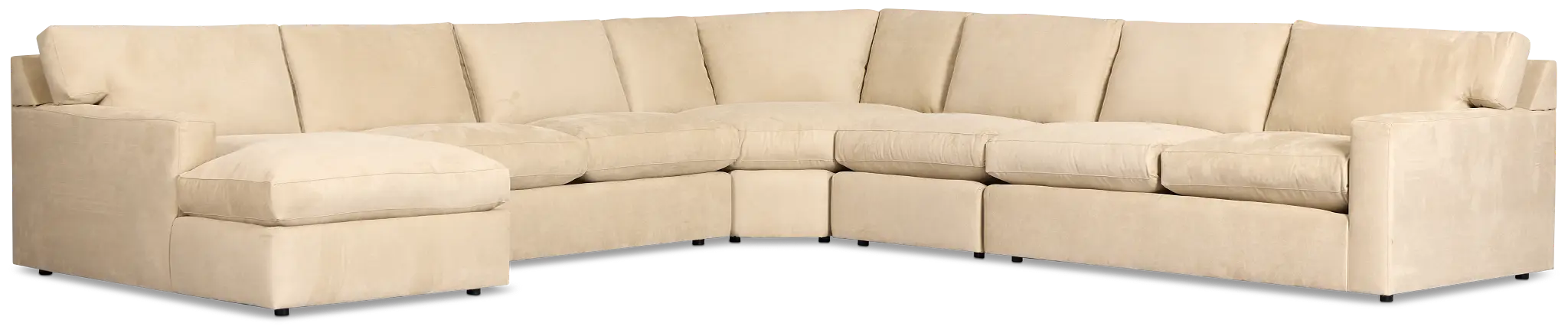 Hudson Beige Fabric Large Left Chaise Wedge Sectional Hudson Beige Fabric Large Left Chaise Wedge Sectional