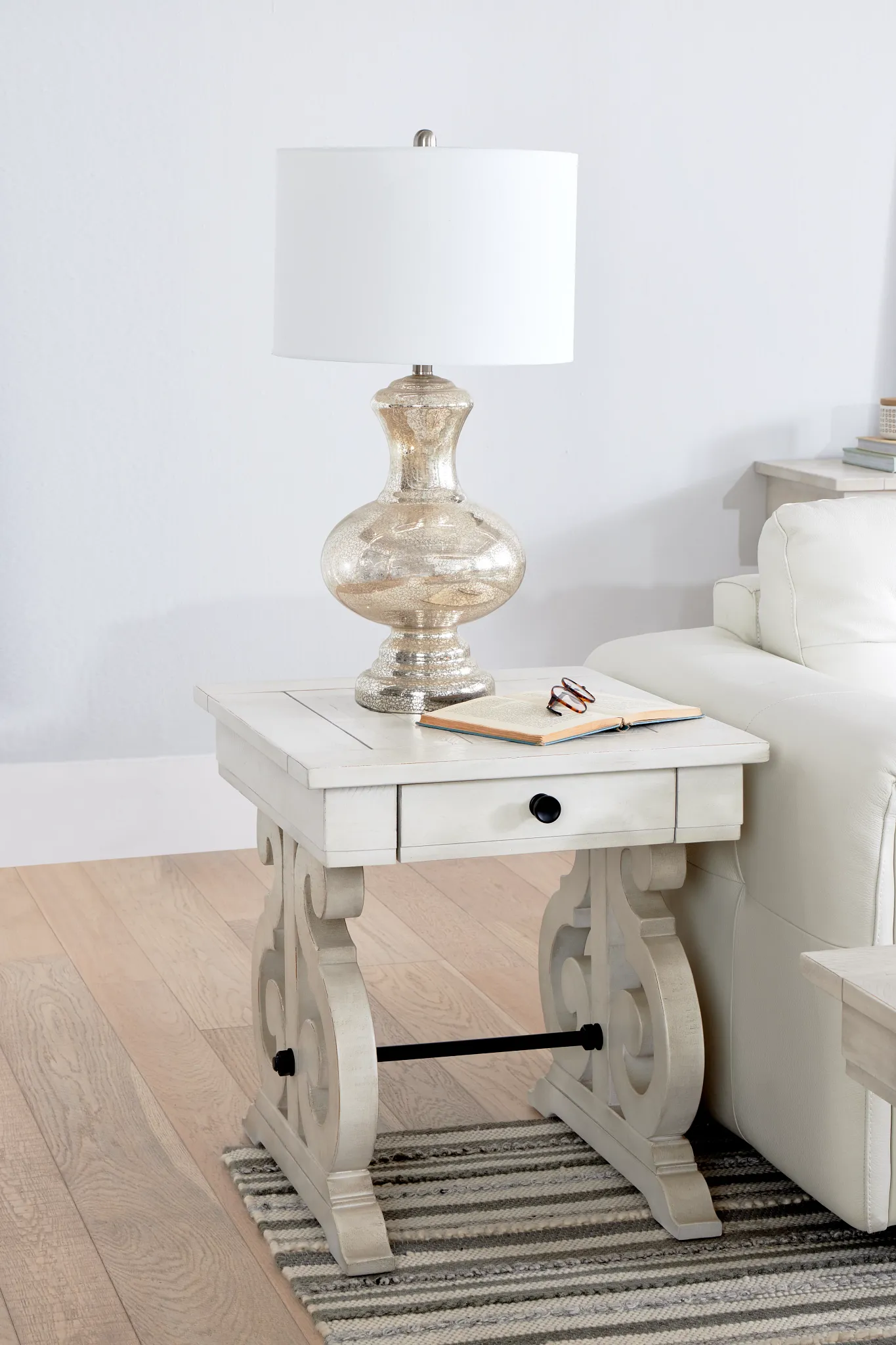 Sonoma Ivory Storage End Table