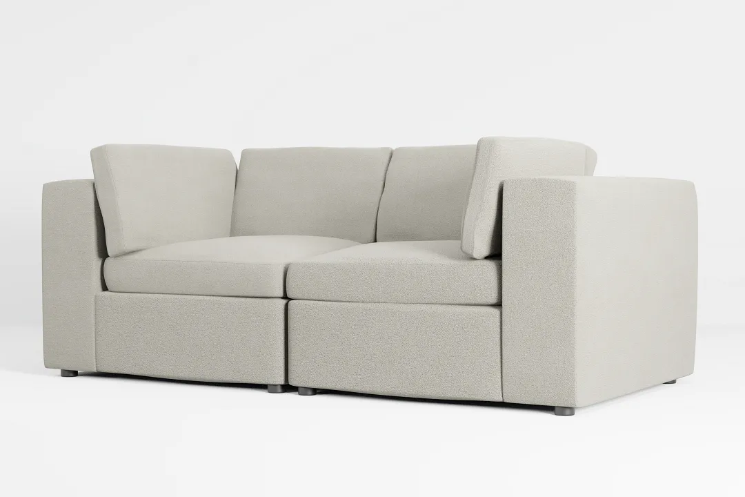 Destin Elite Gray Fabric 2-piece Modular Sofa