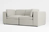 Destin Elite Gray Fabric 2-piece Modular Sofa
