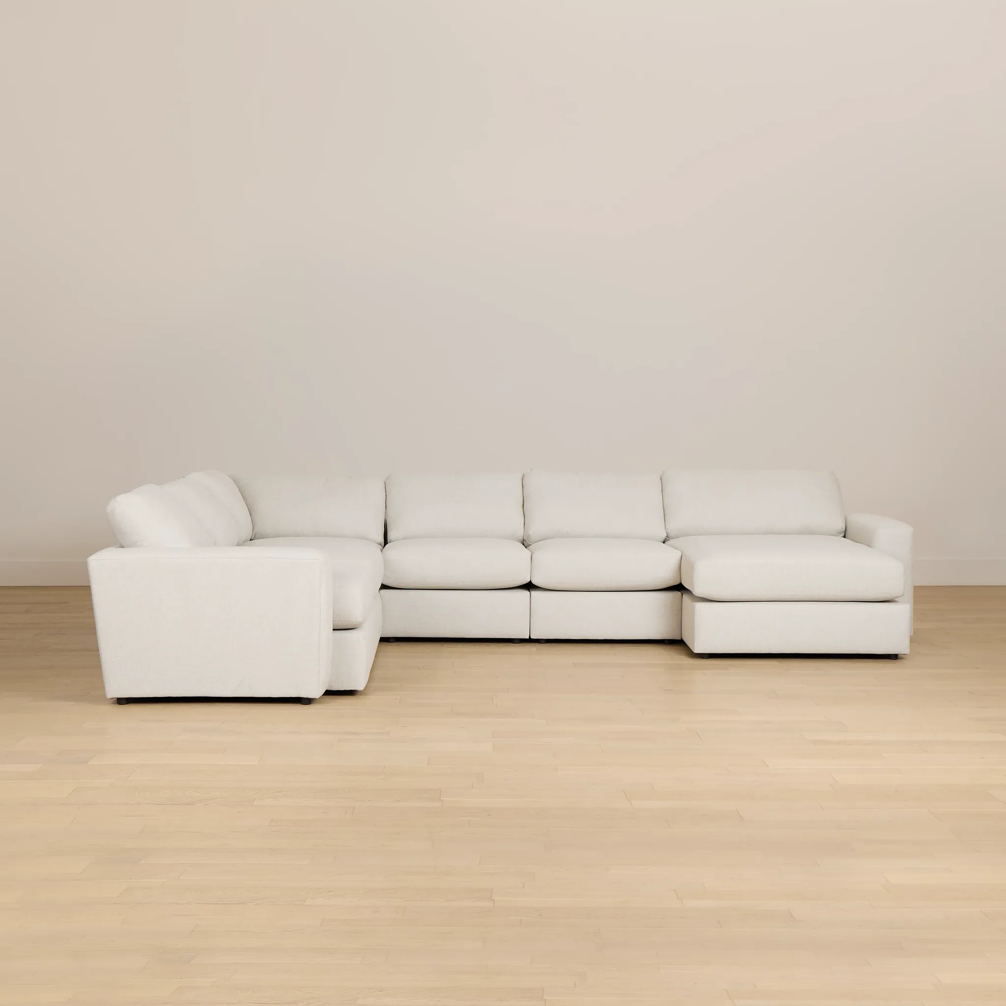 Brantley Light Beige Fabric Large Right Chaise Sectional