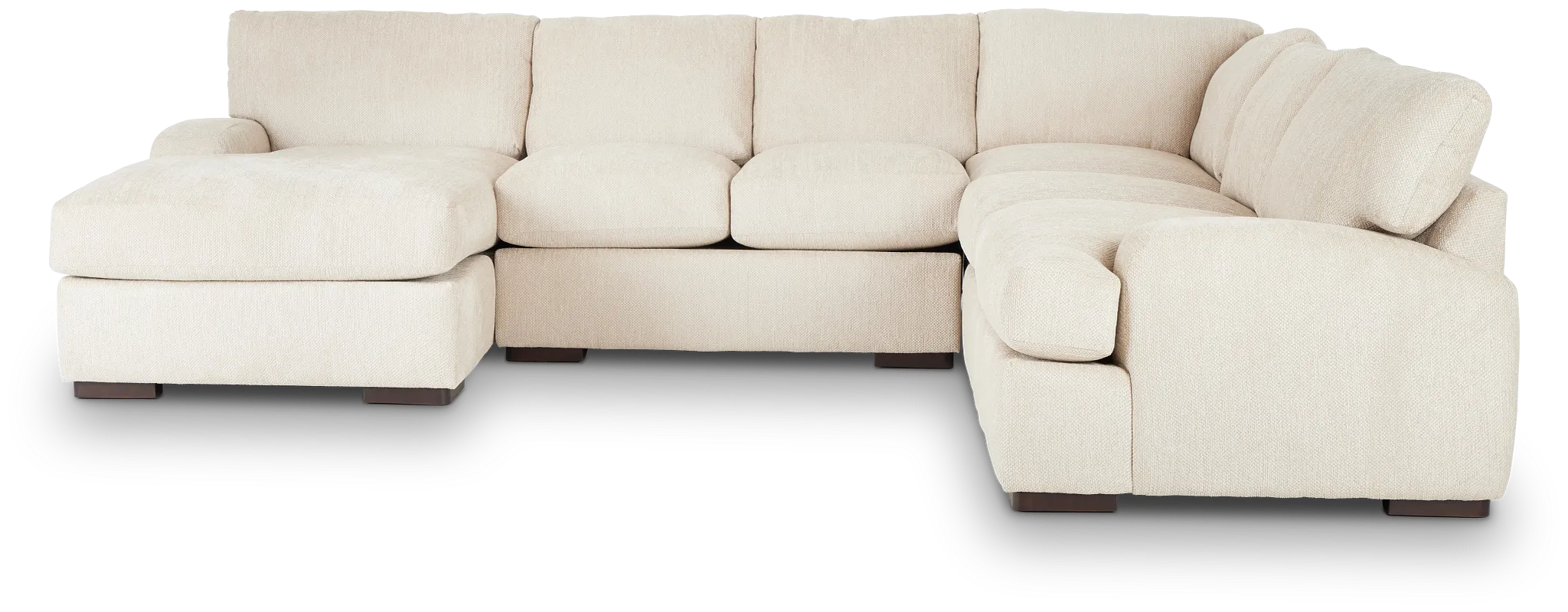 Alpha Beige Fabric Medium Left Chaise Sectional