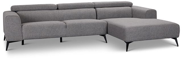 Alina Dark Gray Fabric Right Chaise Sectional