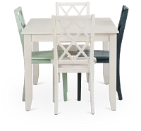 Edgartown White Rectangular Table And Mixed Chairs